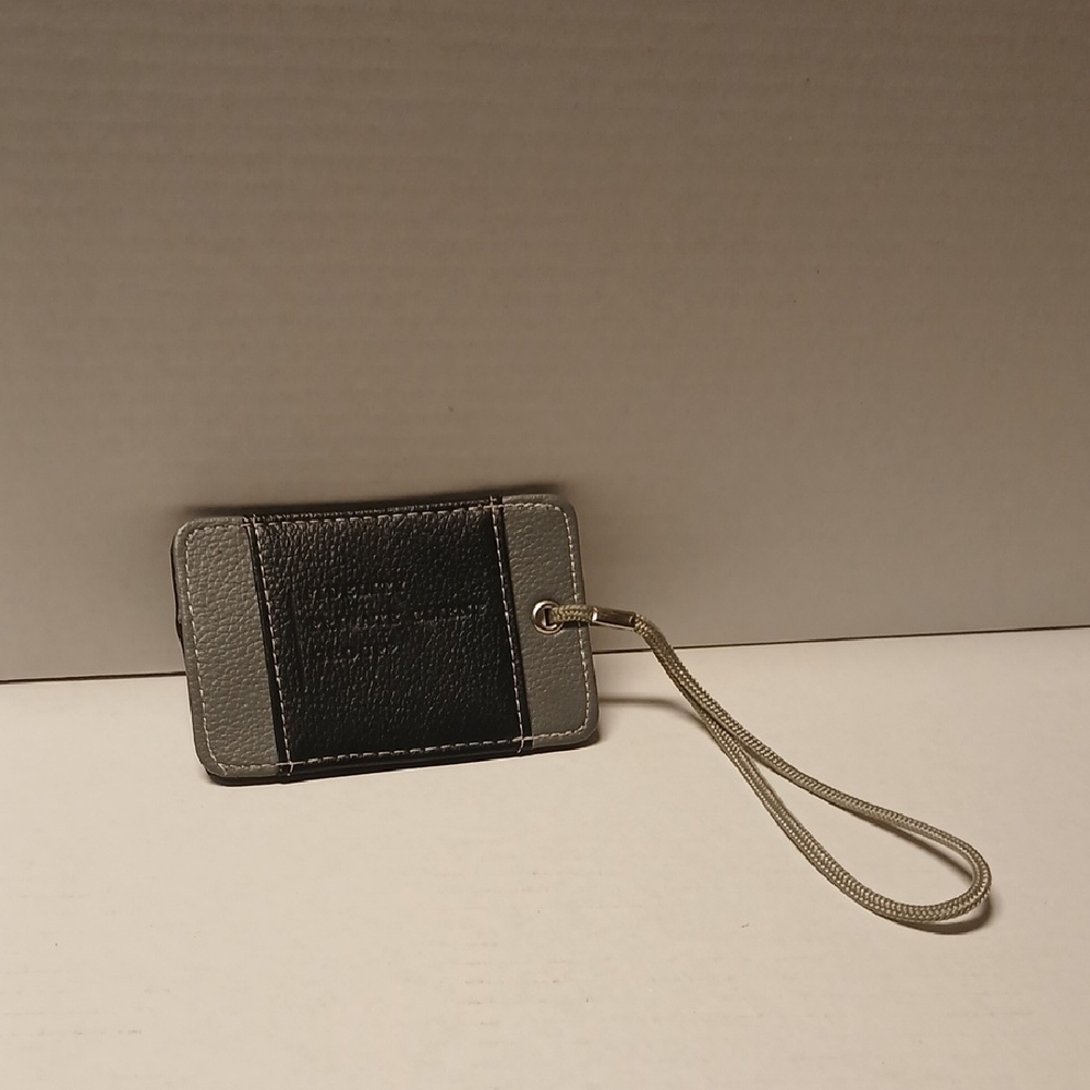 Fidelity Black Gray Bag luggage Tag with Strap NWOT